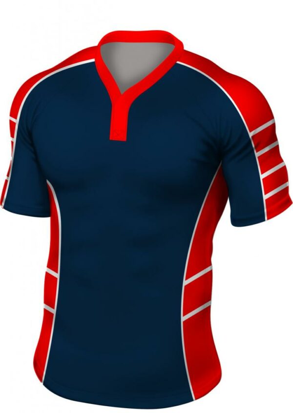 Navy/Red Rugby Shirt, Shorts & Socks