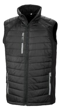 Black Grey Padded Softshell Gilet