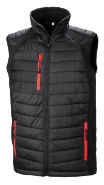 Black Red Padded Softshell Gilet