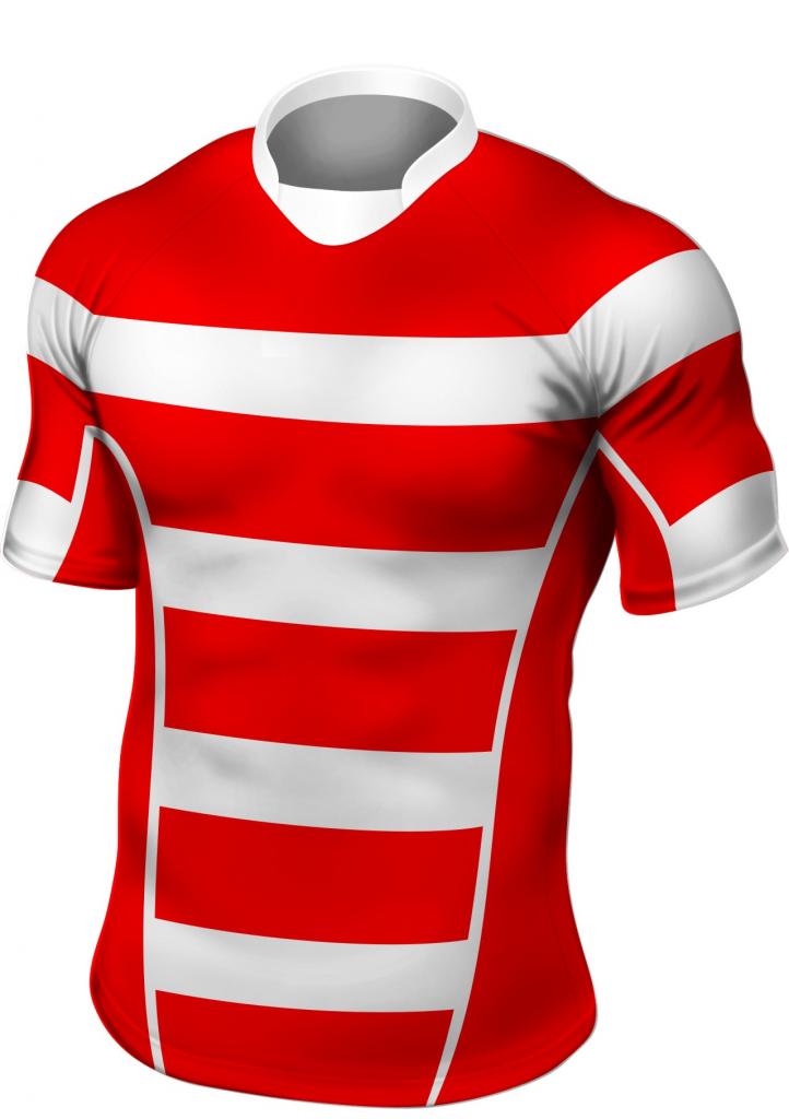 red white rugby shirt
