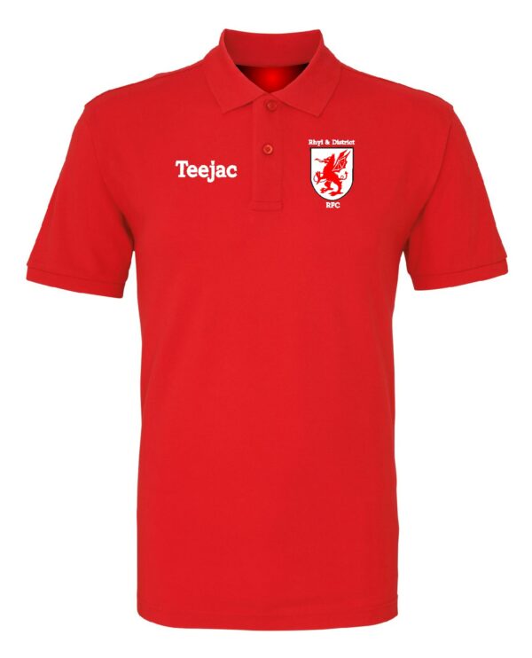Rhyl RFC Junior Cotton Polo Black or Red