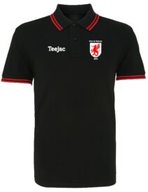 Rhyl RFC Men's Tipped Cotton Polo Black or Red
