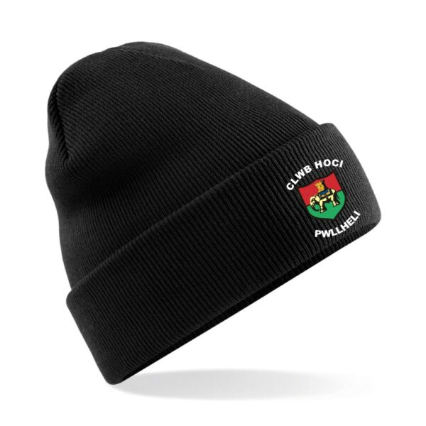Clwb Hoci Pwllheli Beanie Hat Red or Black - Image 2