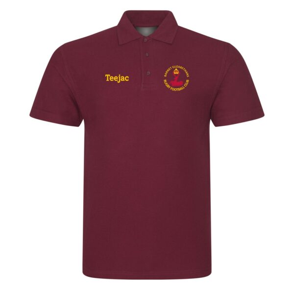 Barnet Elizabethans RFC Cotton Polo Navy Or Maroon - Image 2