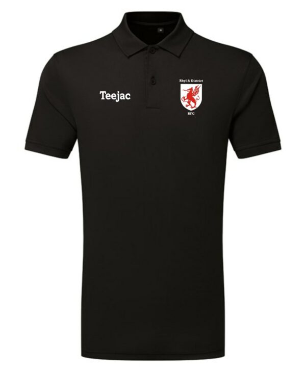 Rhyl RFC Sports Polo Red or Black - Image 2