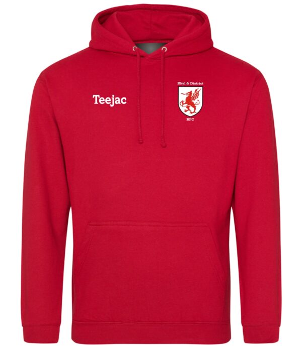 Rhyl RFC Junior Classic Hoody Black or Red - Image 2