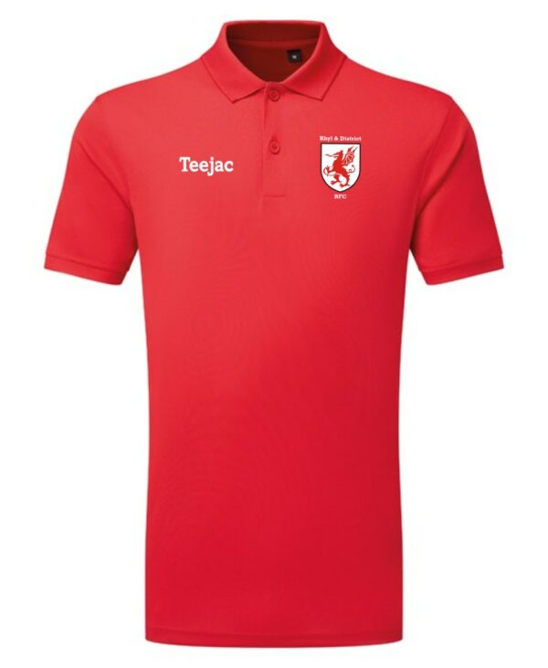 Rhyl RFC Sports Polo Red or Black