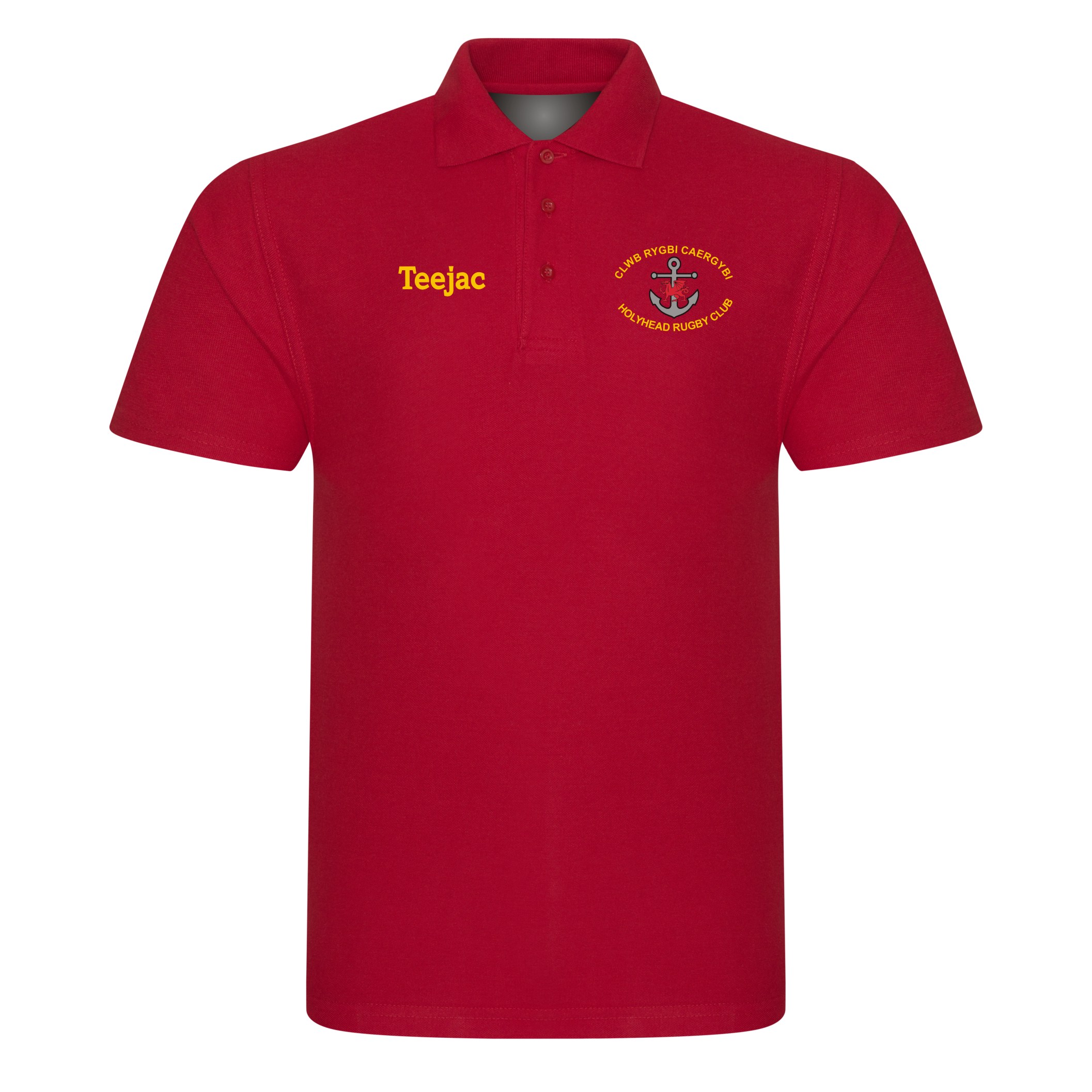 Holyhead RFC Cotton Polo Black or Red - Image 2