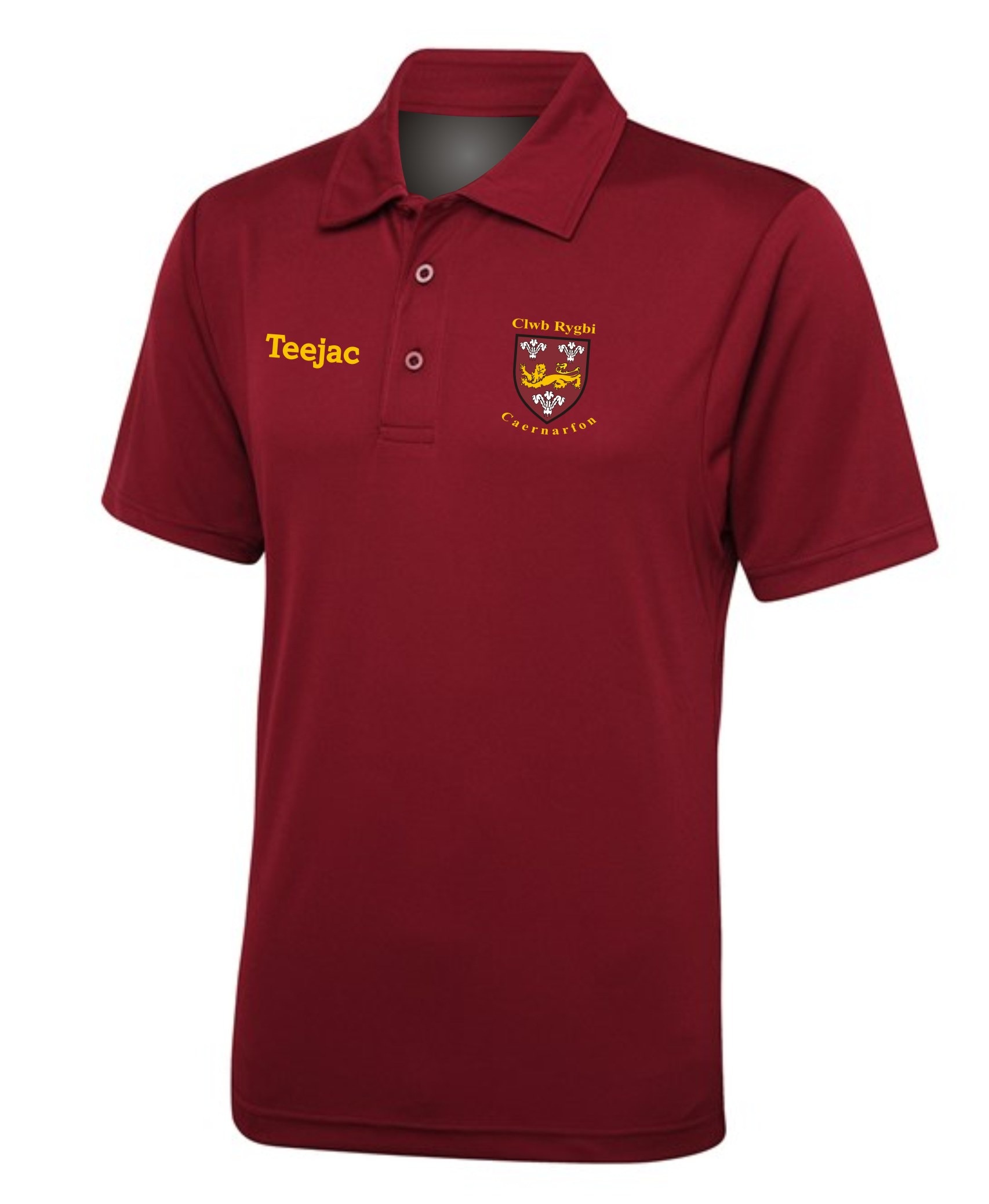 Caernarfon RFC Sports Polo Maroon or Black