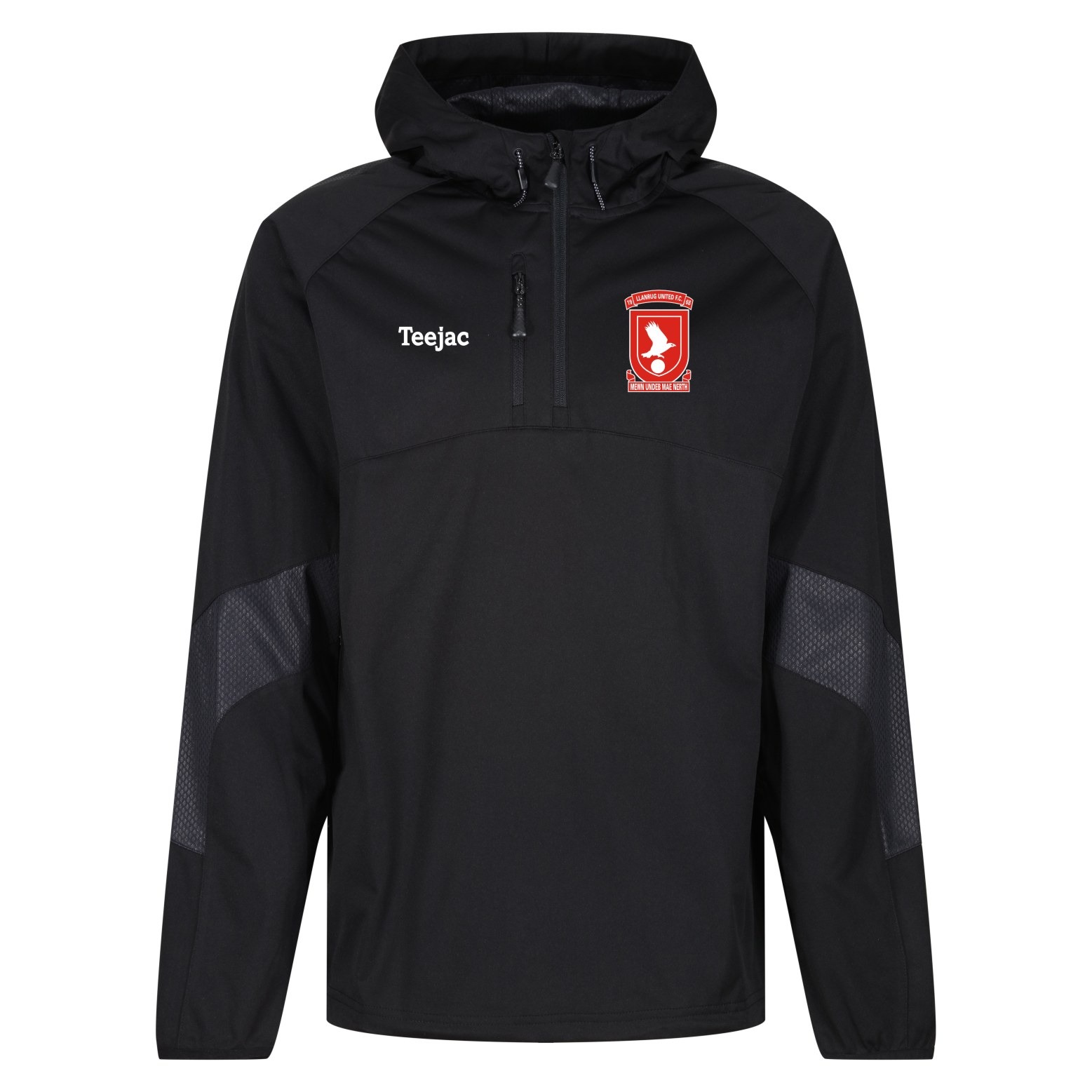 Llanrug United Pro 1/4 Zip Hooded Jacket