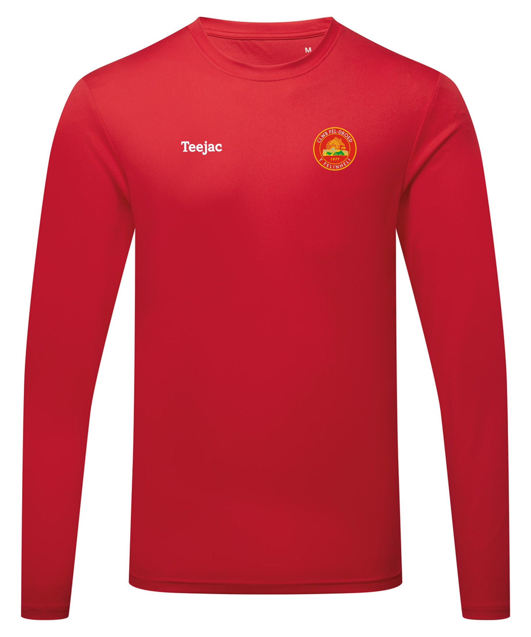 CPD Y Felinheli Red Long Sleeve Sports T-Shirt